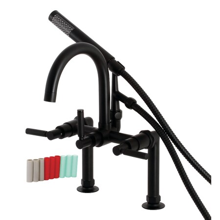 Aqua Vintage AE8100DKL 7-Inch Deck Mount Clawfoot Tub Faucet, Matte Black AE8100DKL